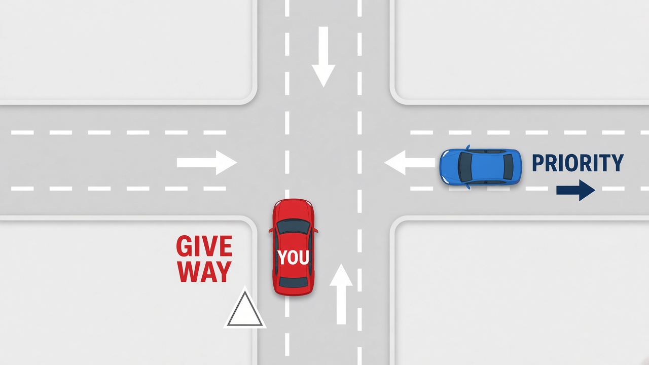 Example VID-style diagram of two cars at a crossroads.